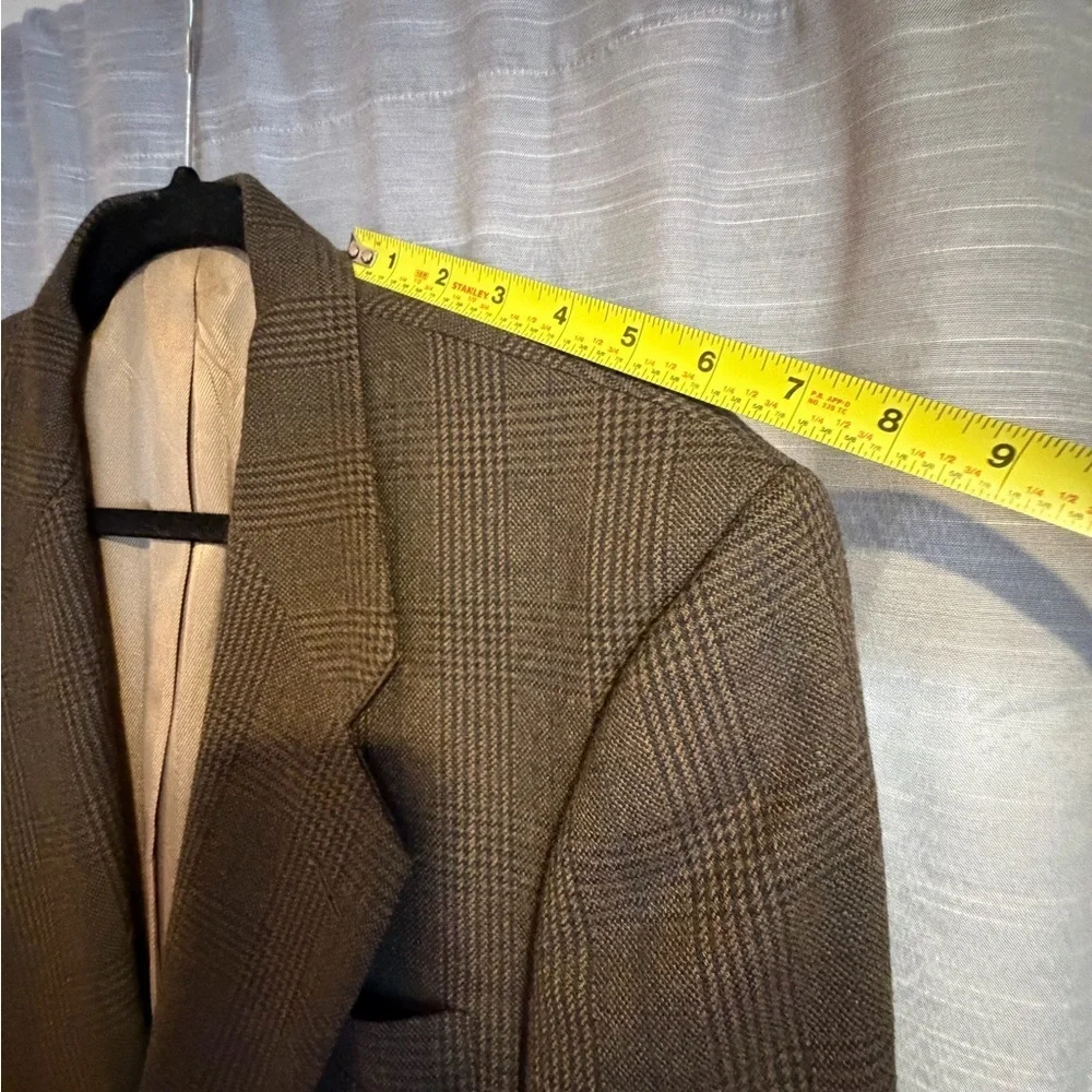 Oscar de la Renta Brown Checkered Blazer